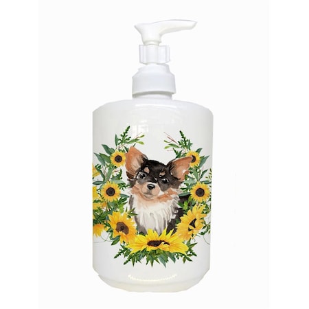 Carolines Treasures Long Haired Chihuahua Ceramic Soap Dispenser CK2934SOAP